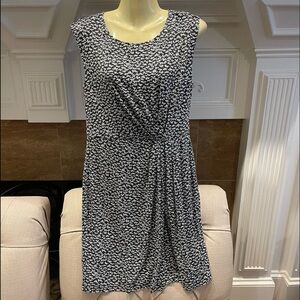 Vintage Ann Taylor Sheath Dress M Floral Stretch Rayon Knit Knee Length